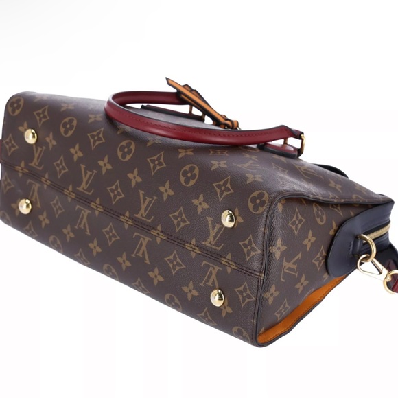 Louis Vuitton Tuileries Monogram Canvas Satchel Shoulder Bag Brown Blue - Picture 8 of 12